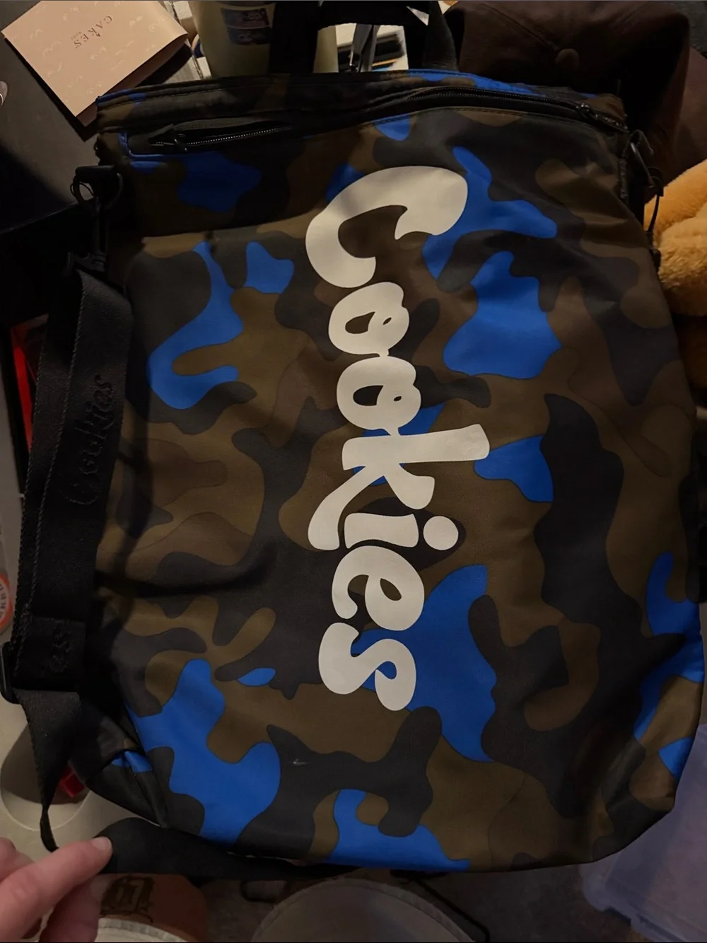 Cookies Blue & Brown smell proof Camo Crossbody Bag